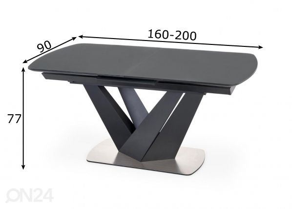 Удлиняющийся обеденный стол 160/200x90 cm размеры
