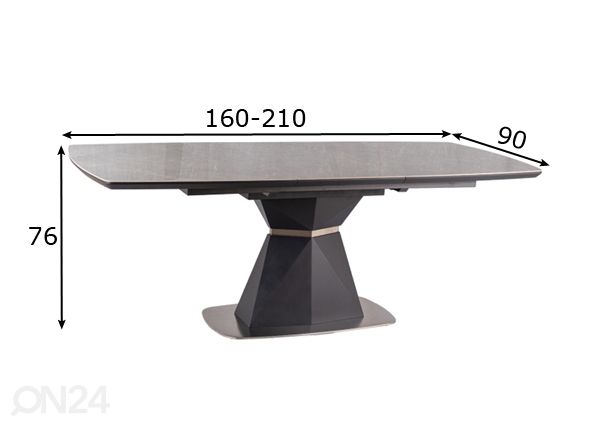 Удлиняющийся обеденный стол 160-210x90 cm размеры