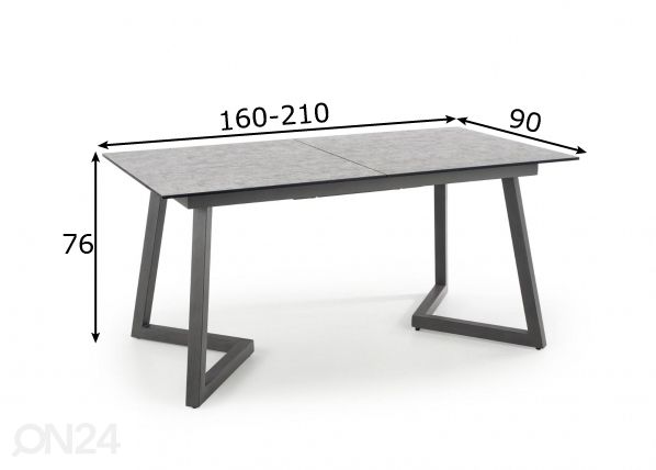 Удлиняющийся обеденный стол 160/210x90 cm размеры
