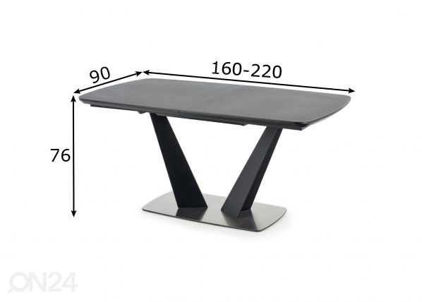 Удлиняющийся обеденный стол 160/220x90 cm размеры
