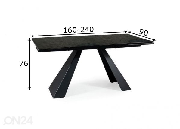 Удлиняющийся обеденный стол 160-240x90 cm размеры