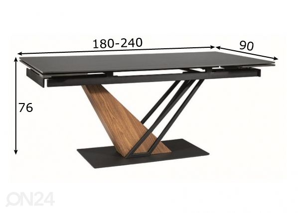 Удлиняющийся обеденный стол 180-240x90 cm размеры
