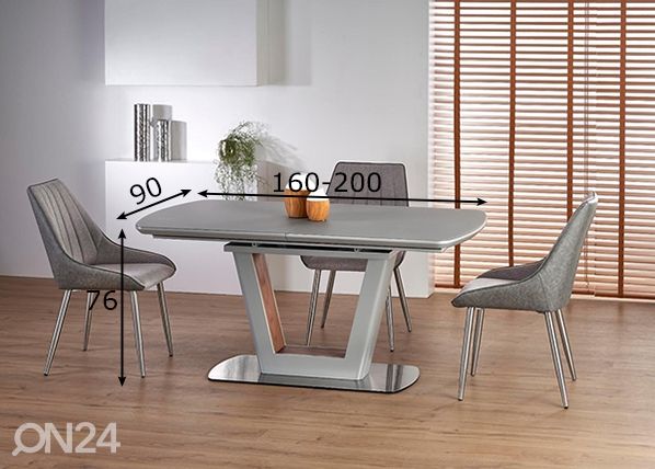 Удлиняющийся обеденный стол 90x160-200 cm размеры