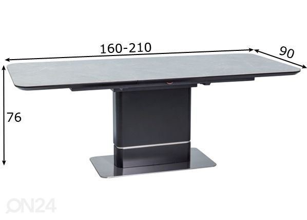 Удлиняющийся обеденный стол 90x160-210 cm размеры