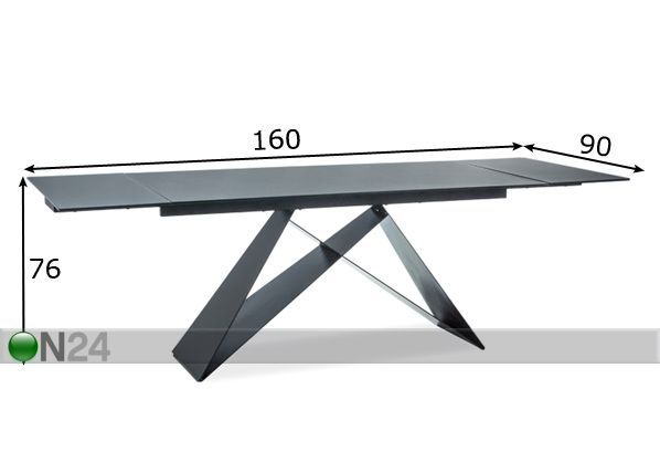 Удлиняющийся обеденный стол 90x160-240 cm размеры