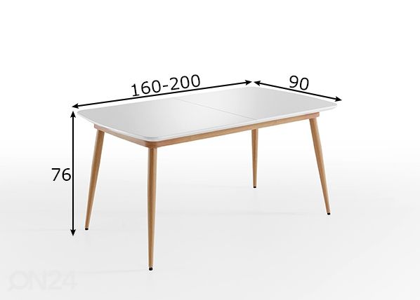 Удлиняющийся обеденный стол Bozen 160-200x90 cm размеры