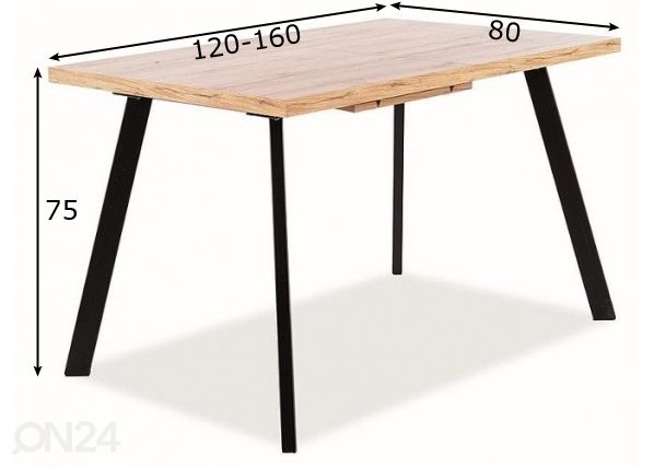 Удлиняющийся обеденный стол Brick 120-160x80 cm размеры