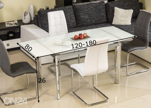 Удлиняющийся обеденный стол Gdansk 80x120-180 cm размеры