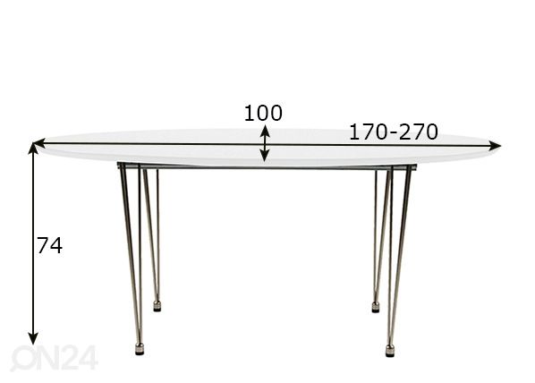 Удлиняющийся стол Belina 100x170-270 см размеры