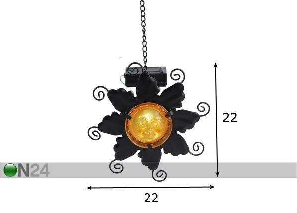 Уличный светильник с солнечной панелью Flower LED размеры