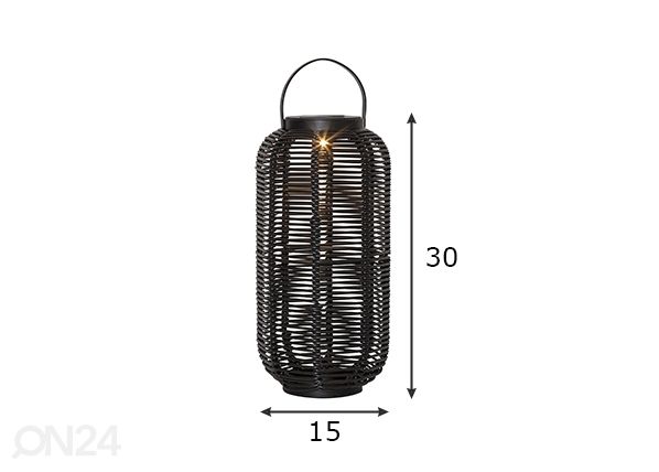 Фонарь с солнечной панелью Runda 30 cm размеры