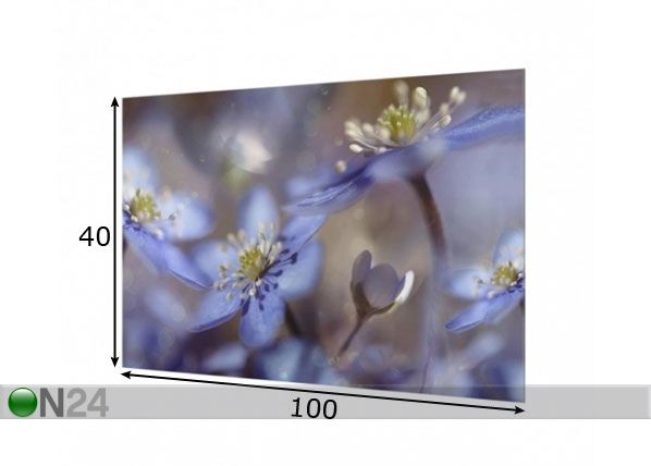 Фотостекло для кухонного фартука Anemones In Blue 40x100 cm размеры