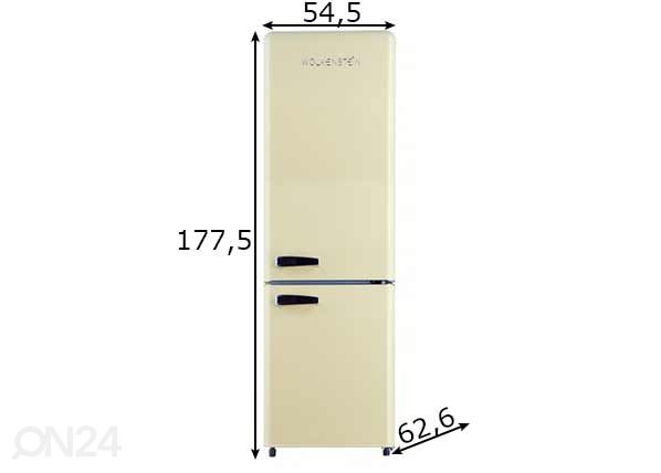 Холодильник в ретро-стиле Wolkenstein KG250.4RTSC размеры
