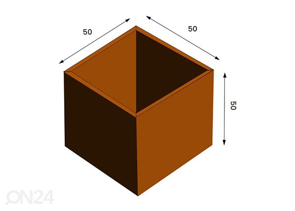 Цветочный горшок из стали Cor-Ten Clara L размеры