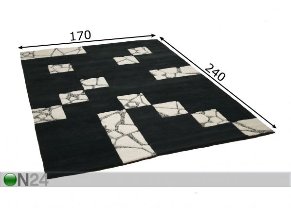 Шерстяной ковер Trakai 170x240 см размеры