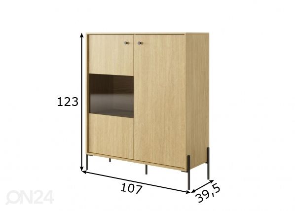 Шкаф-витрина / комод Scandi A 107 cm размеры