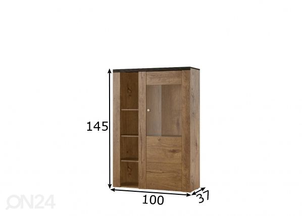 Шкаф-витрина 100 cm размеры