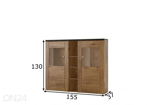 Шкаф-витрина 155 cm размеры