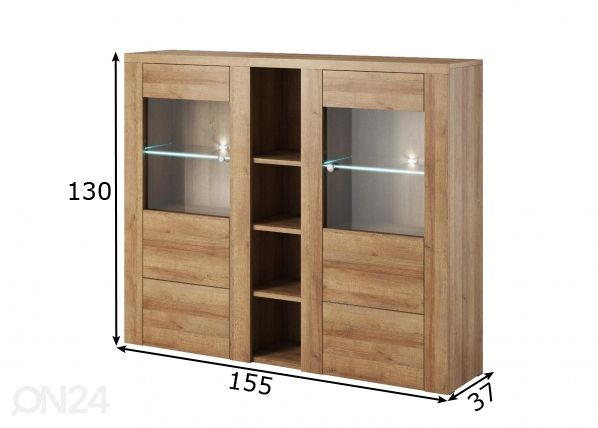 Шкаф-витрина 155 cm размеры
