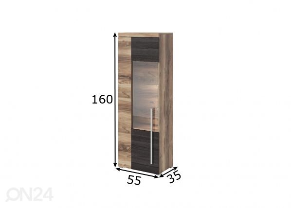 Шкаф-витрина 55 cm размеры