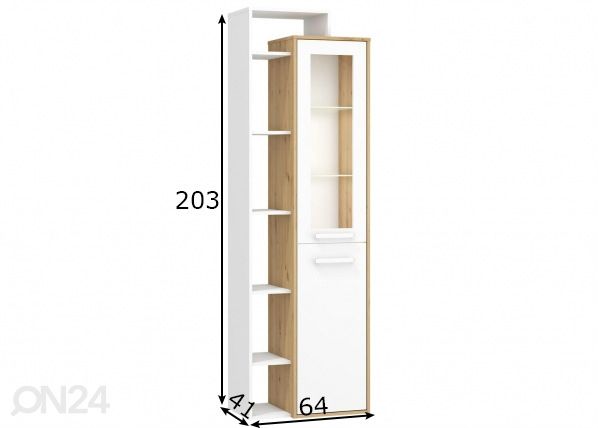 Шкаф-витрина 64 cm размеры