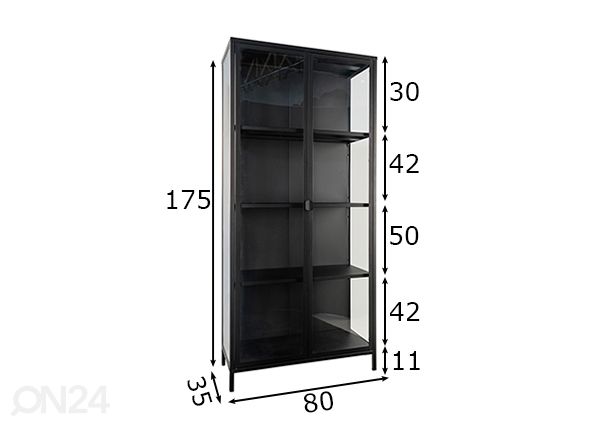 Шкаф-витрина Bunbury 80 cm размеры