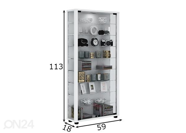 Шкаф-витрина Lumo Maxi 59xh113 cm размеры