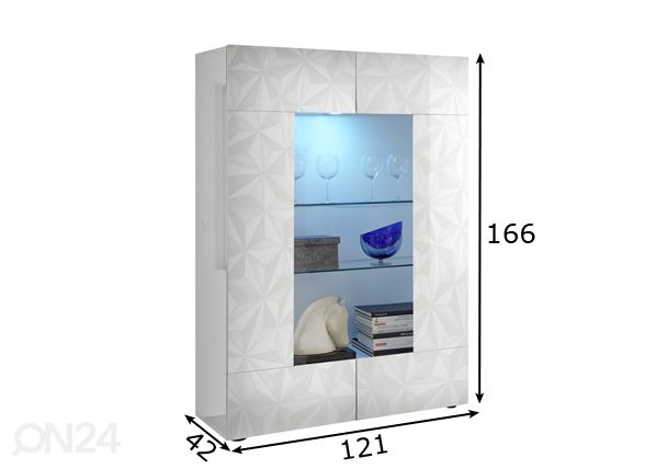 Шкаф-витрина Prisma размеры