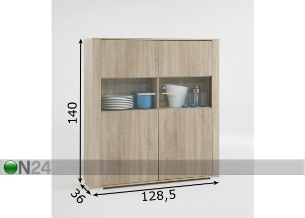 Шкаф-витрина Tavola 2 размеры