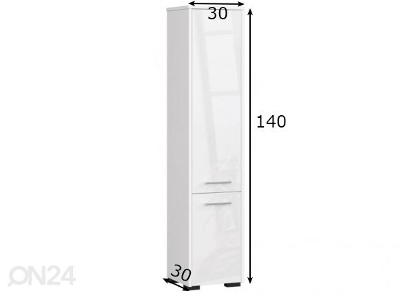 Шкаф в ванную комнату Fin размеры