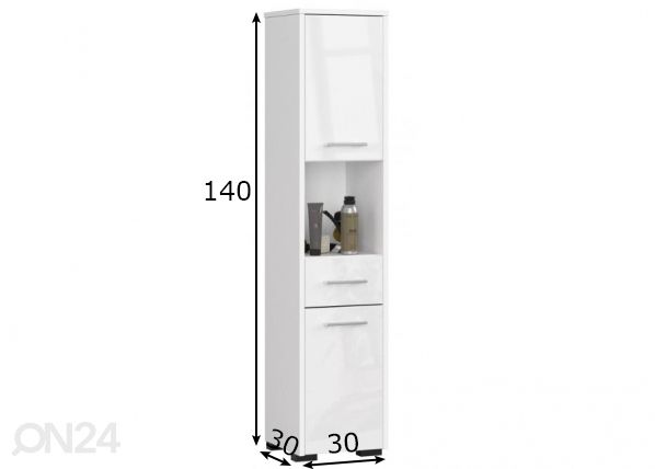 Шкаф в ванную Fin размеры