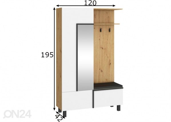 Шкаф в прихожую Youghal 120 cm размеры