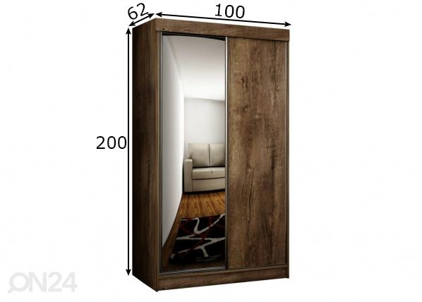 Шкаф-купе 100 cm размеры