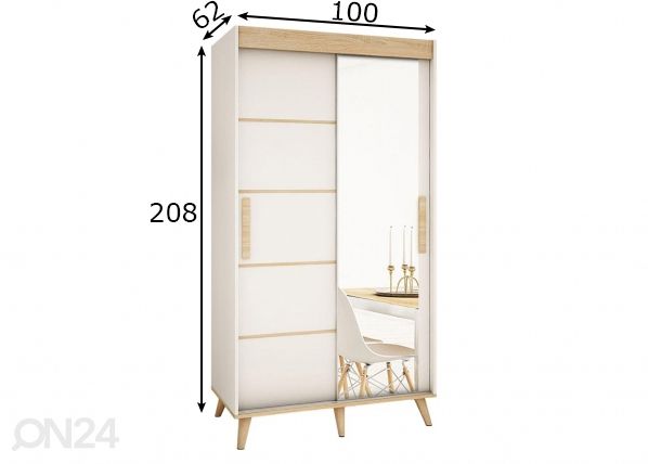 Шкаф-купе 100 cm размеры
