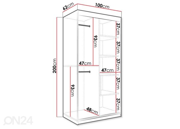 Шкаф-купе 100 cm размеры