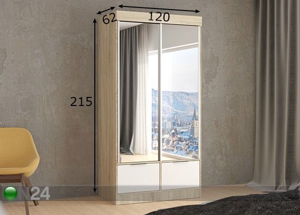 Шкаф-купе 120 cm размеры