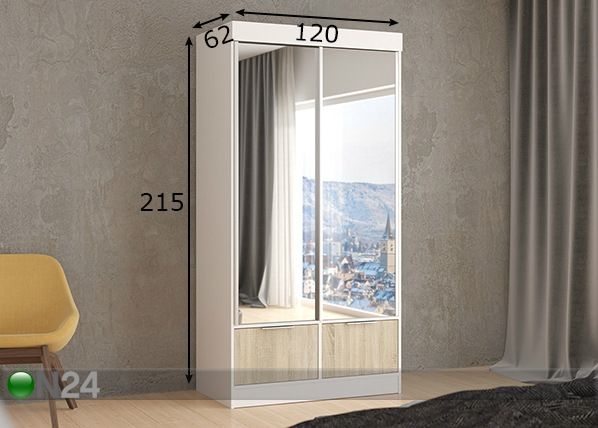 Шкаф-купе 120 cm размеры