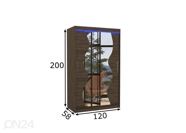 Шкаф-купе 120 cm + LED размеры