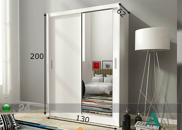 Шкаф-купе 130 cm размеры
