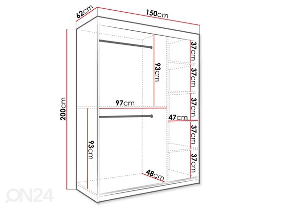 Шкаф-купе 150 cm размеры