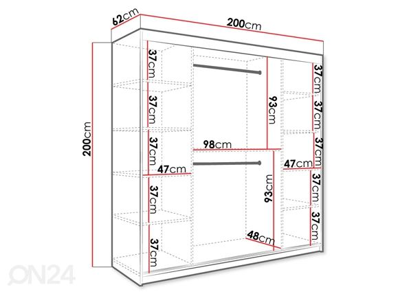 Шкаф-купе 200 cm размеры