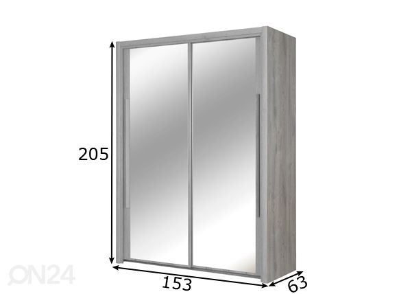 Шкаф-купе Cyrus 153 cm размеры