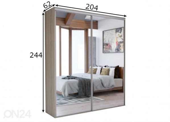 Шкаф-купе Grande 204 cm размеры
