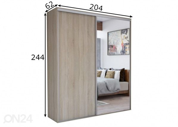 Шкаф-купе Grande 204 cm размеры