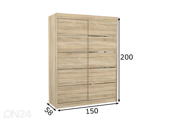 Шкаф-купе Luft 150 см размеры