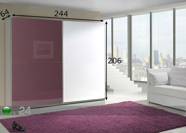 Шкаф-купе Lux 244 cm размеры