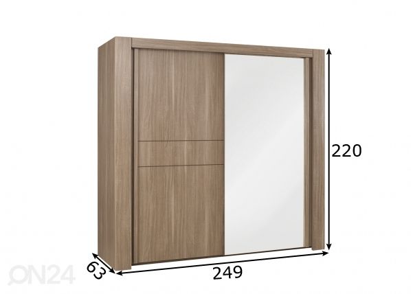 Шкаф-купе Moka 249 cm размеры