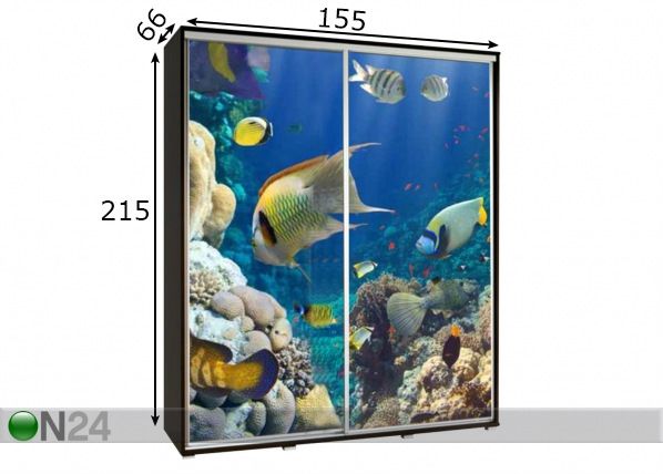Шкаф-купе Penelopa 155 cm с графикой размеры