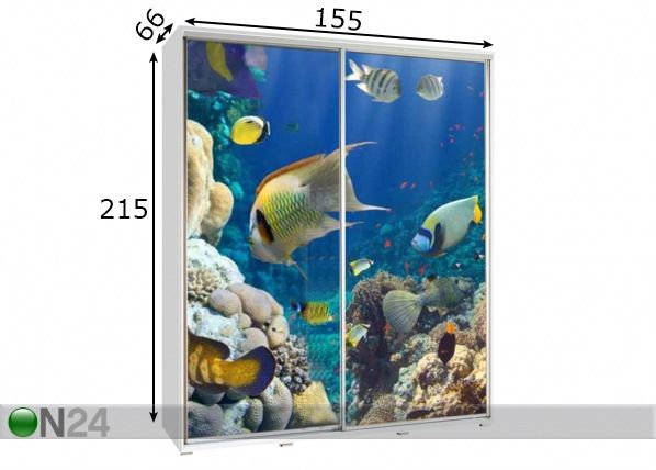 Шкаф-купе Penelopa 155 cm с графикой размеры