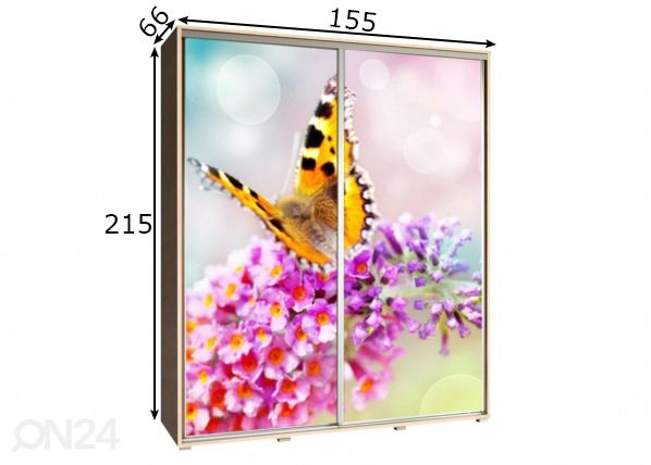 Шкаф-купе Penelopa 155 cm с графикой размеры